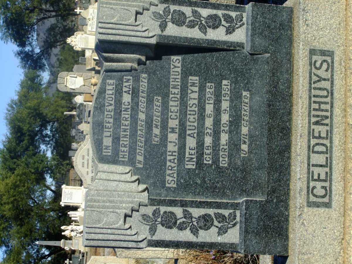 GELDENHUYS Sarah J.M. nee AUGUSTYN 1926-1951