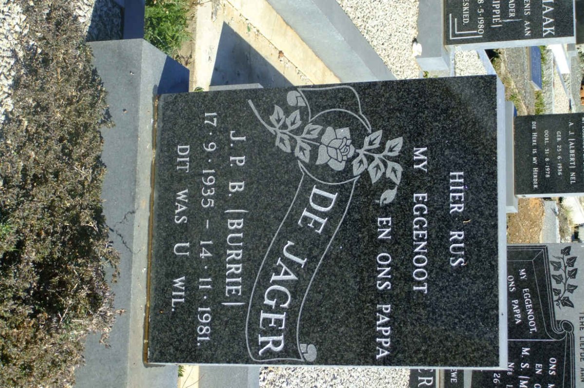 JAGER J.P.B., de 1935-1981