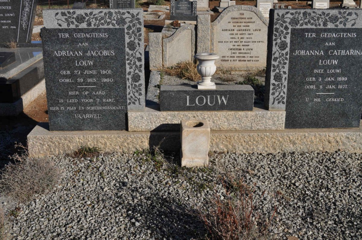 LOUW Adriaan Jacobus 1901-1960 &amp; Johanna Catharina LOUW 1899-1971