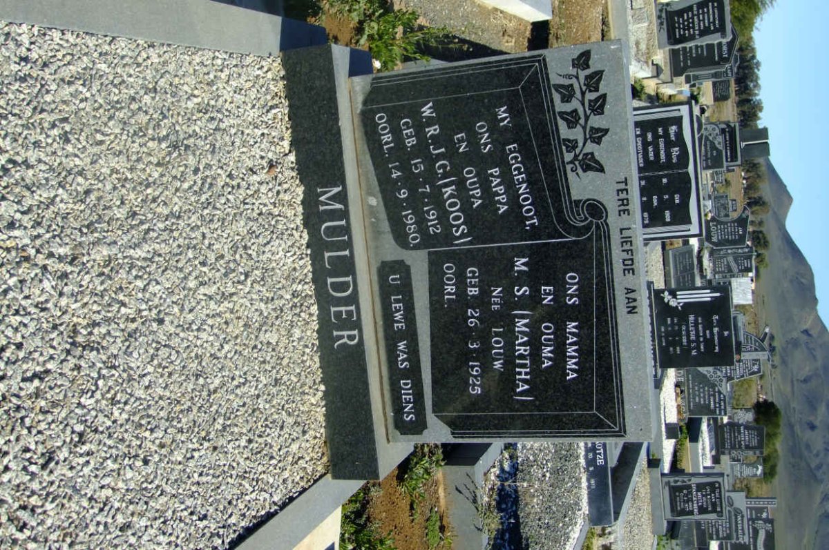 MULDER W.R.J.G. 1912-1980 &amp; M.S. LOUW 1925-