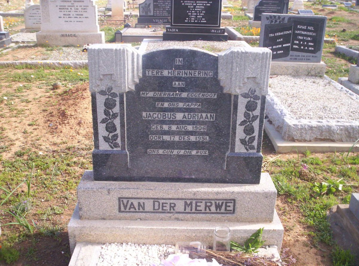 MERWE Jacobus Adriaan, van der 1906-1951