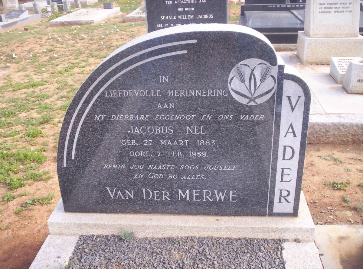 MERWE Jacobus Nel, van der 1883-1959
