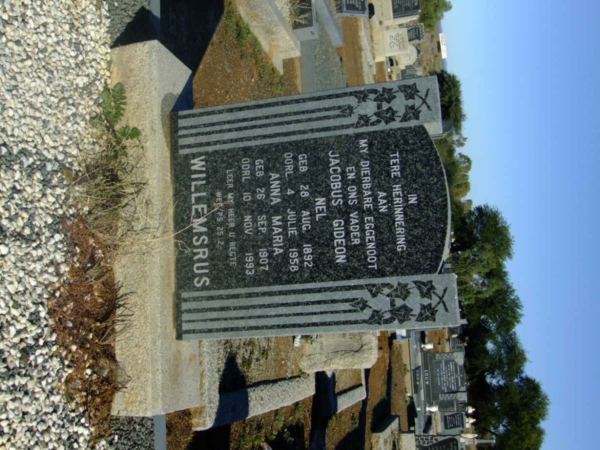 NEL Jacobus Gideon 1892-1958 &amp; Anna Maria 1907-1993