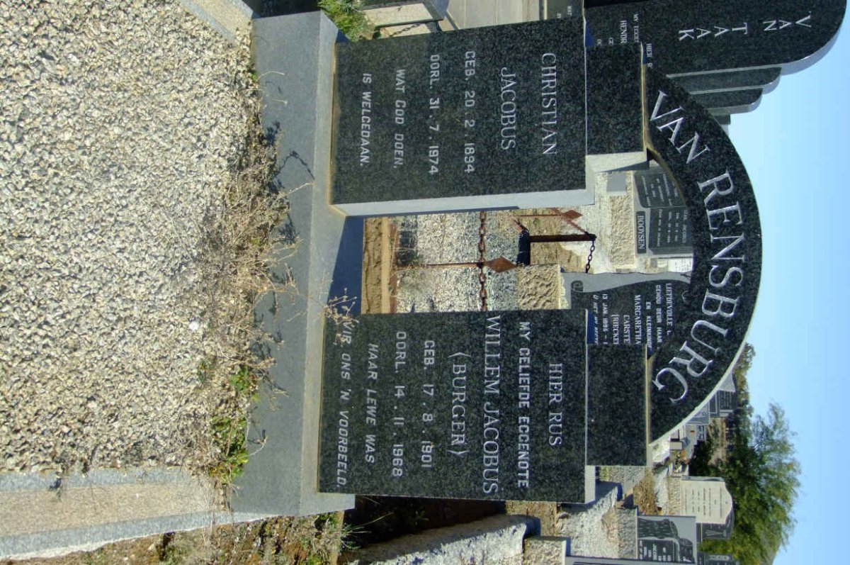 RENSBURG Christian Jacobus, van 1894-1974 &amp; Willem Jacobus BURGER 1901-1968
