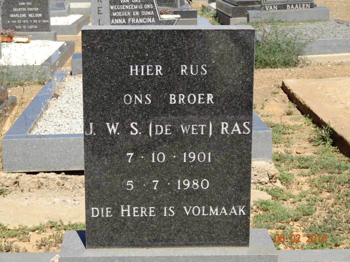RAS J.W.S. 1901-1980