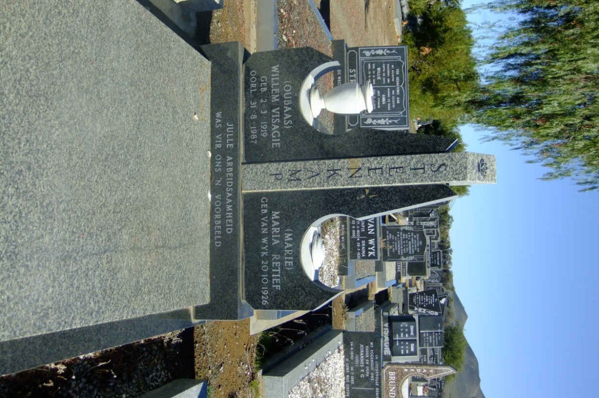STEENKAMP Willem Visagie 1919-1987 &amp; Maria Retief VAN WYK 1926-