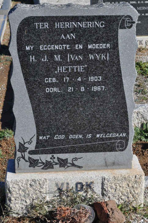 VLOK H.J.M. nee VAN WYK 1903-1967