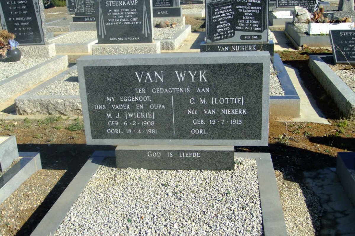 WYK W.J., van 1908-1981 &amp; C.M. VAN NIEKERK 1915-