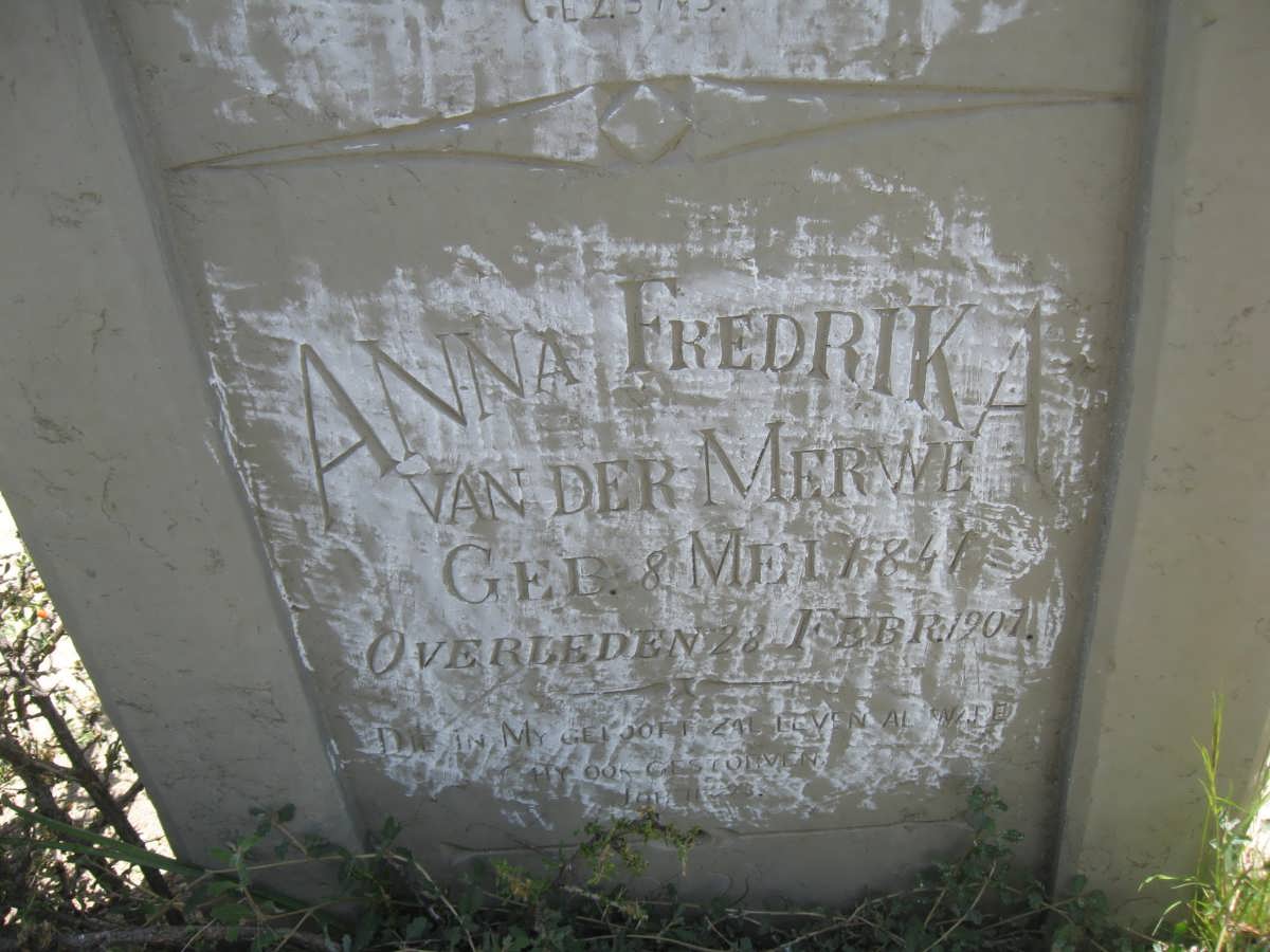 VAN DER MERWE Anna Frederika 1841-1907