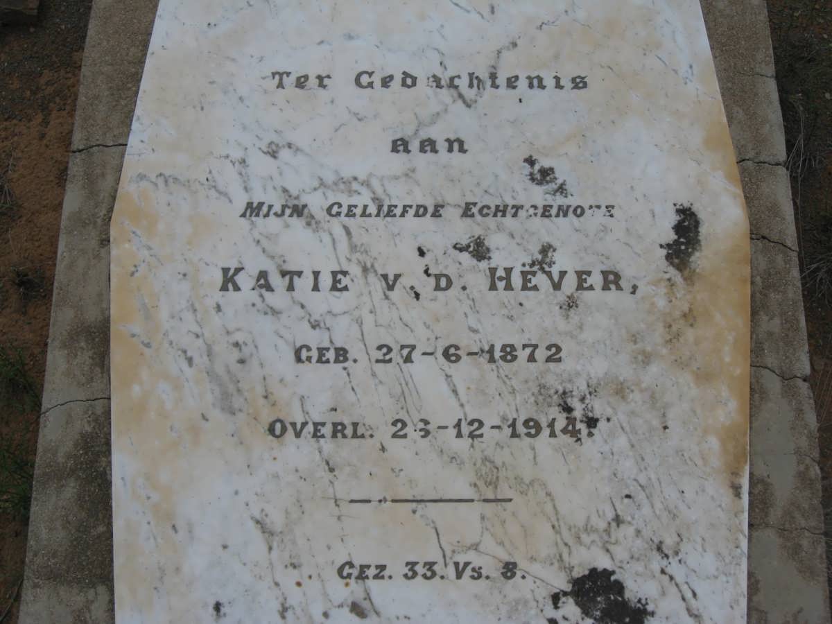 VAN DER HEVER Katie 1872-1914