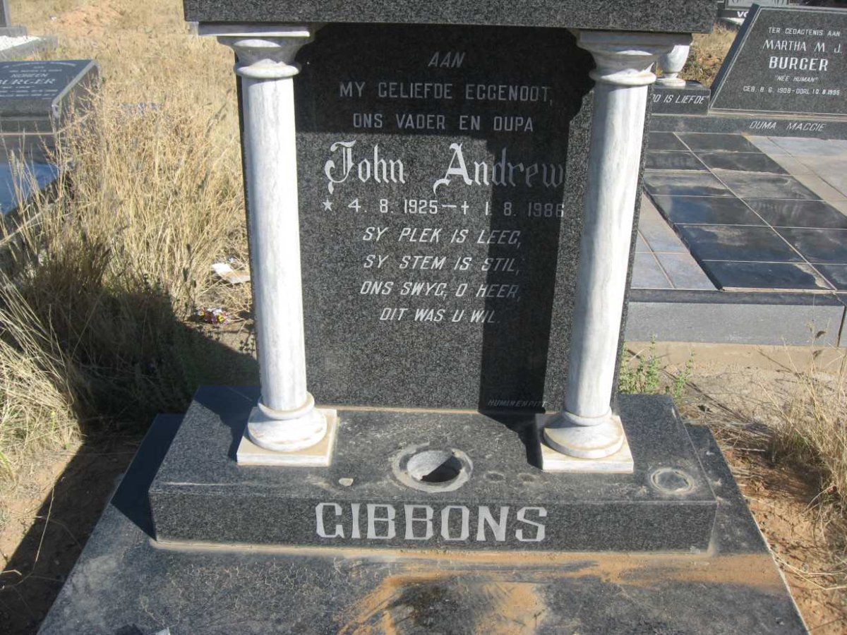 GIBBONS John Andrew 1925-1986