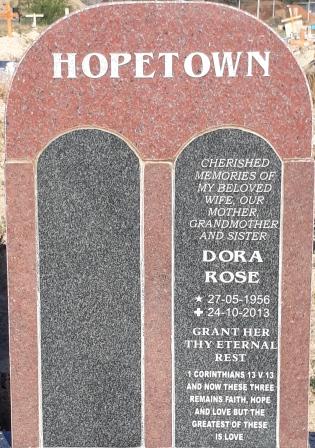HOPETOWN Dora Rose 1956-2013