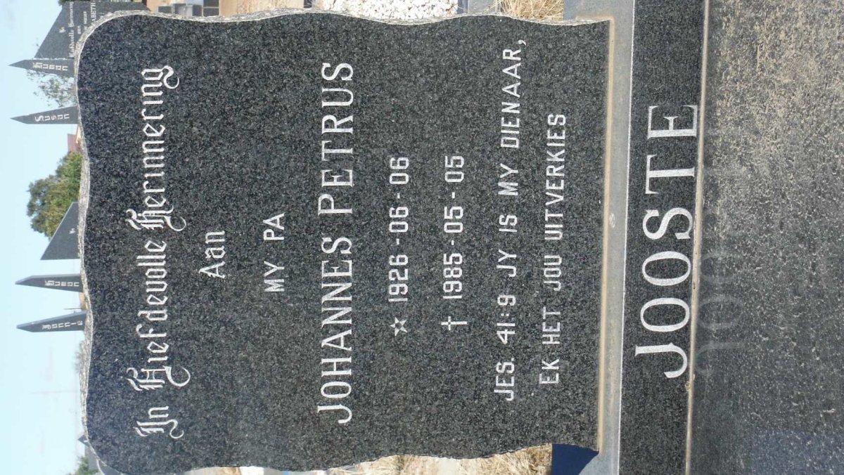 JOOSTE Johannes Petrus 1926-1985