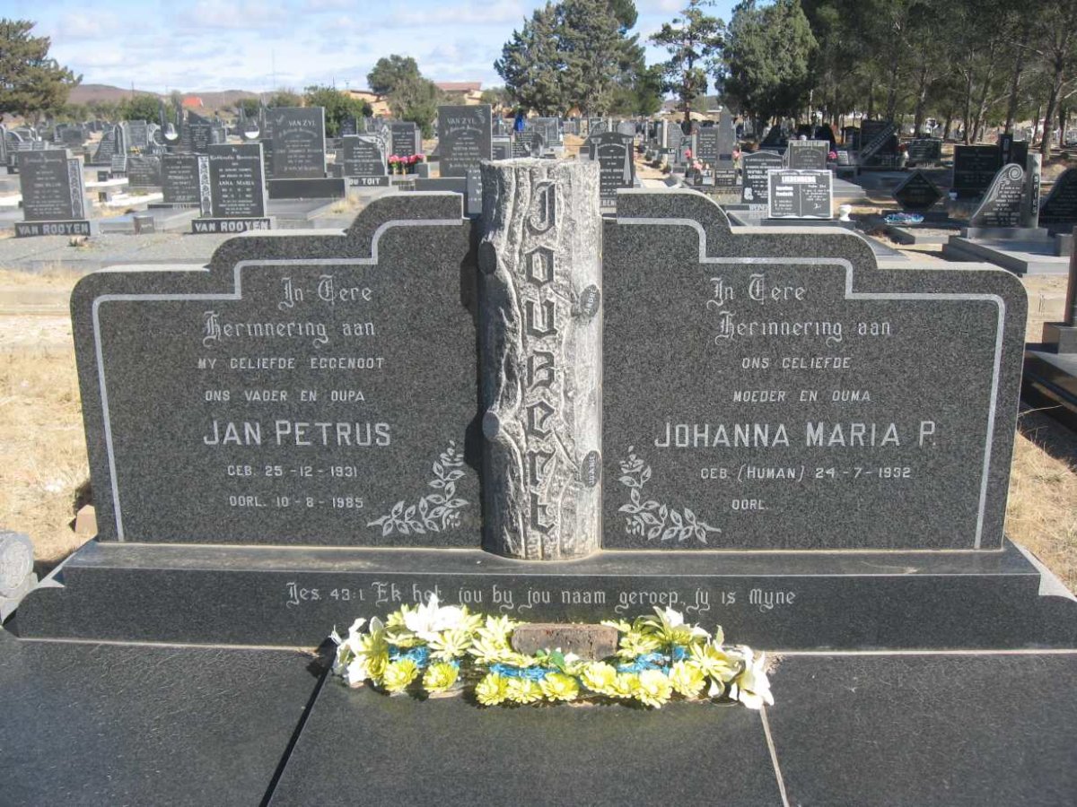 JOUBERT Jan Petrus 1931-1985 &amp; Johanna Maria P. HUMAN 1932-