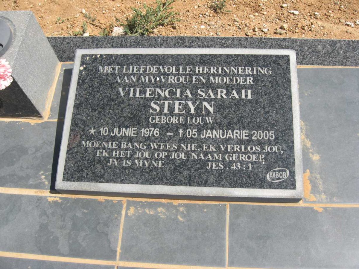 STEYN Vilencia Sarah nee LOUW 1976-2005