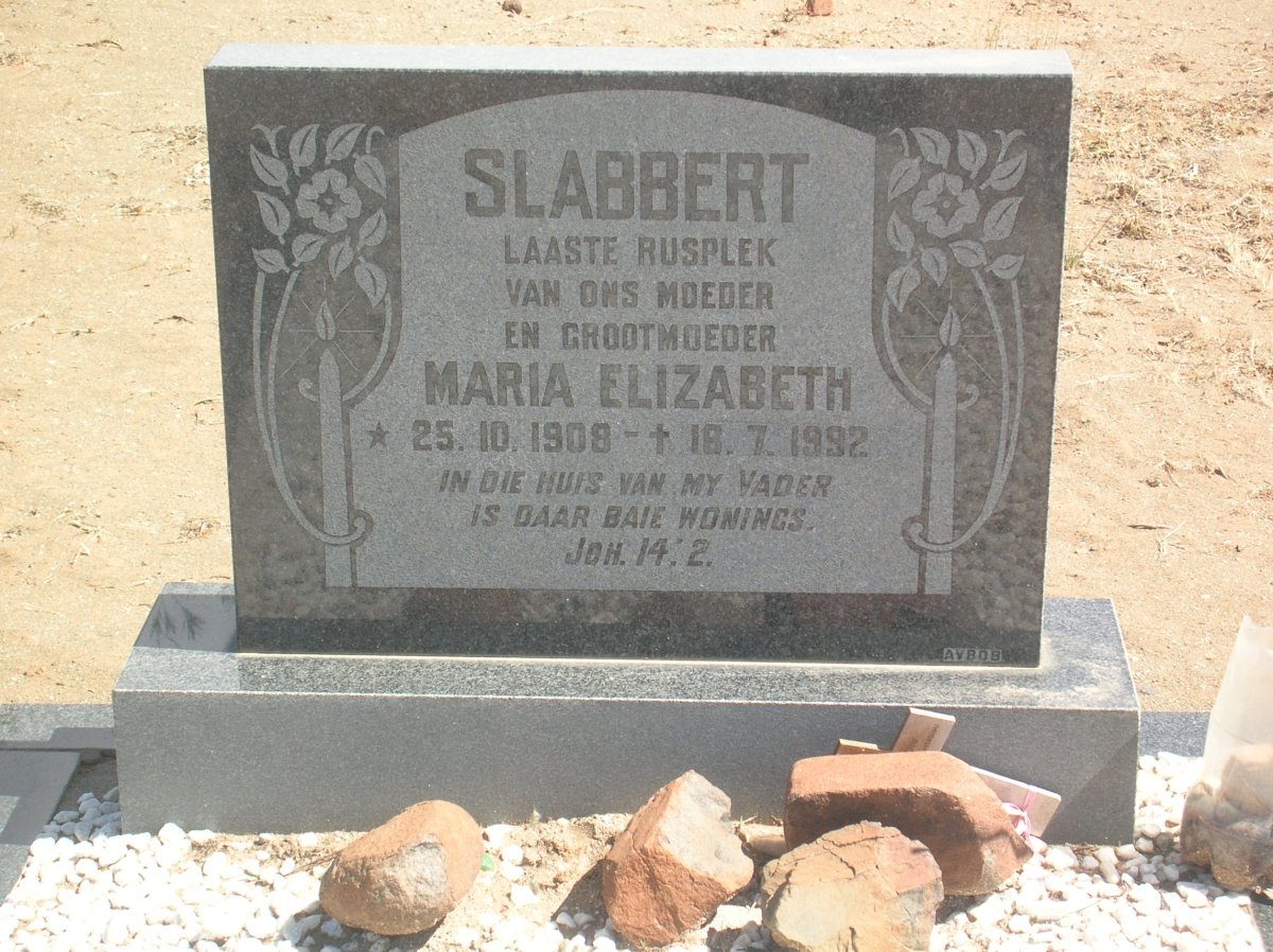 SLABBERT Maria Elizabeth 1908-1992
