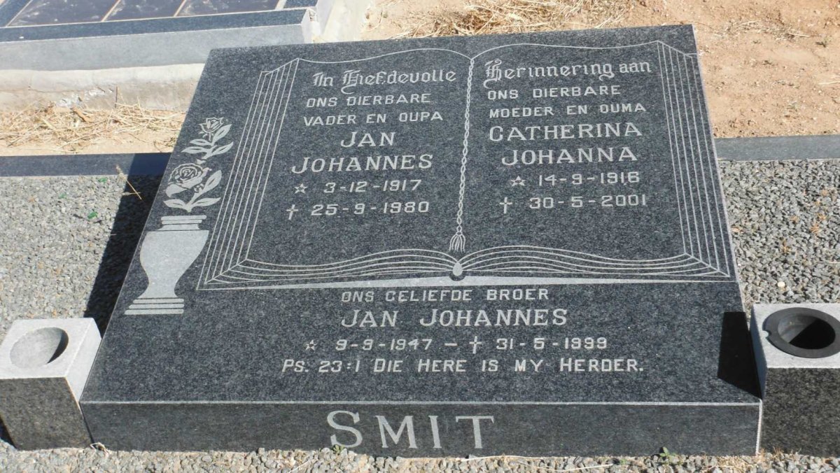 SMIT Jan Johannes 1917-1980 &amp; Catherina Johanna 1916-2001 :: SMIT Jan Johannes 1947-1999