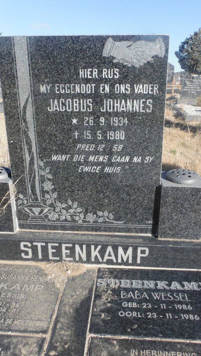 STEENKAMP Jacobus Johannes 1934-1980 :: STEENKAMP Wessel 1986-1986