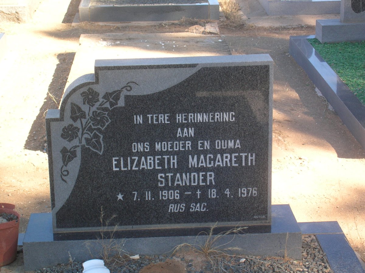STANDER Elizabeth Magareth 1906-1976