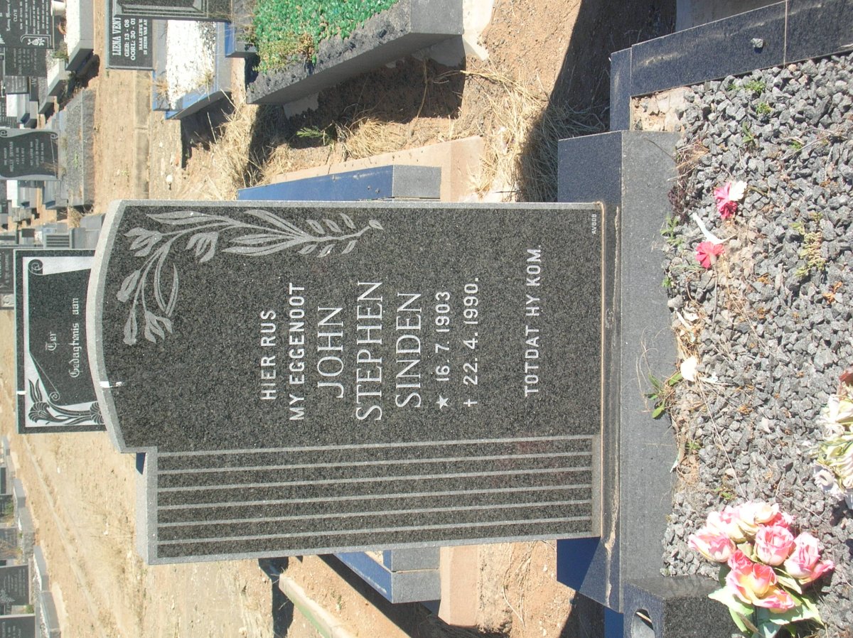 SINDEN John Stephen 1903-1990