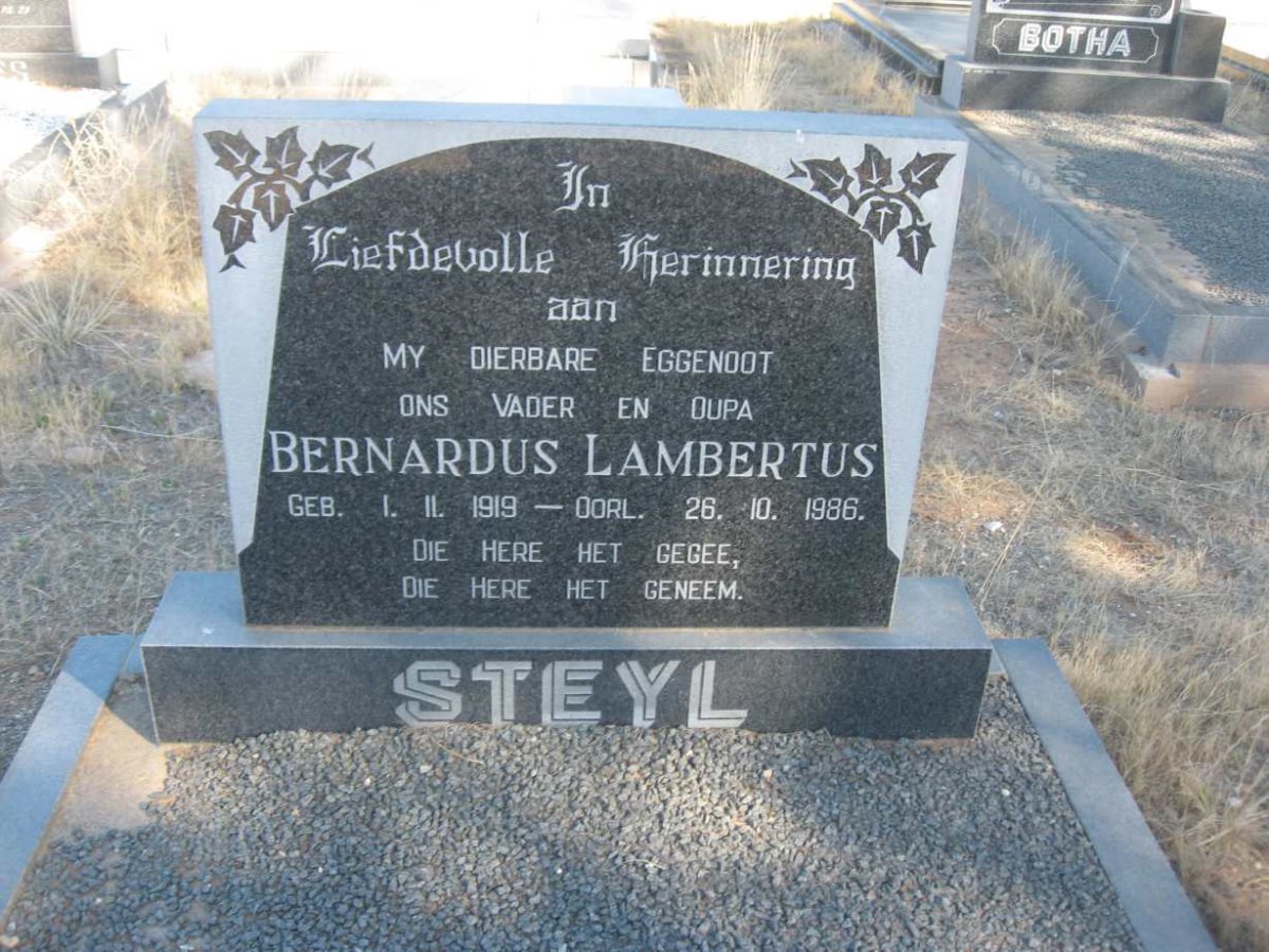 STEYL Bernardus Lambertus 1919-1986