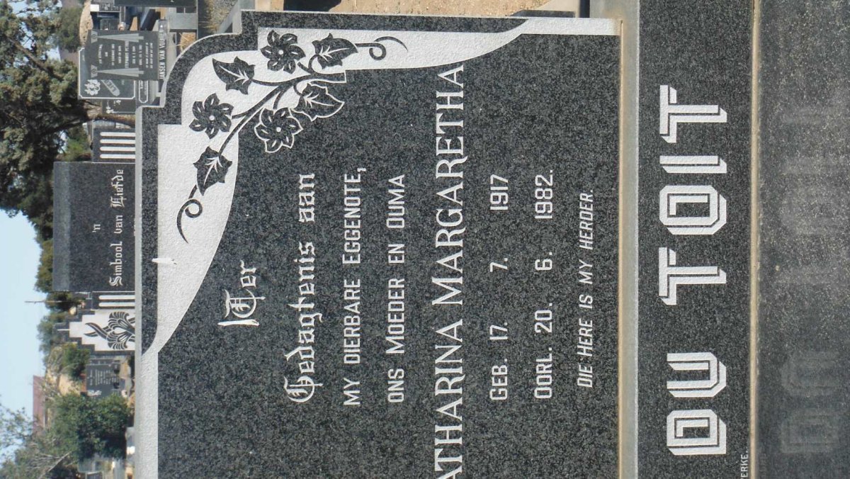 TOIT Catharina Margaretha, du 1917-1982