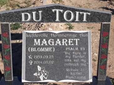 TOIT Magaret, du 1959-2014