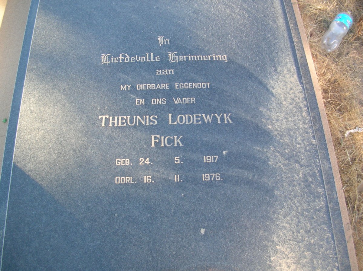 FICK Theunis Lodewyk 1917-1976