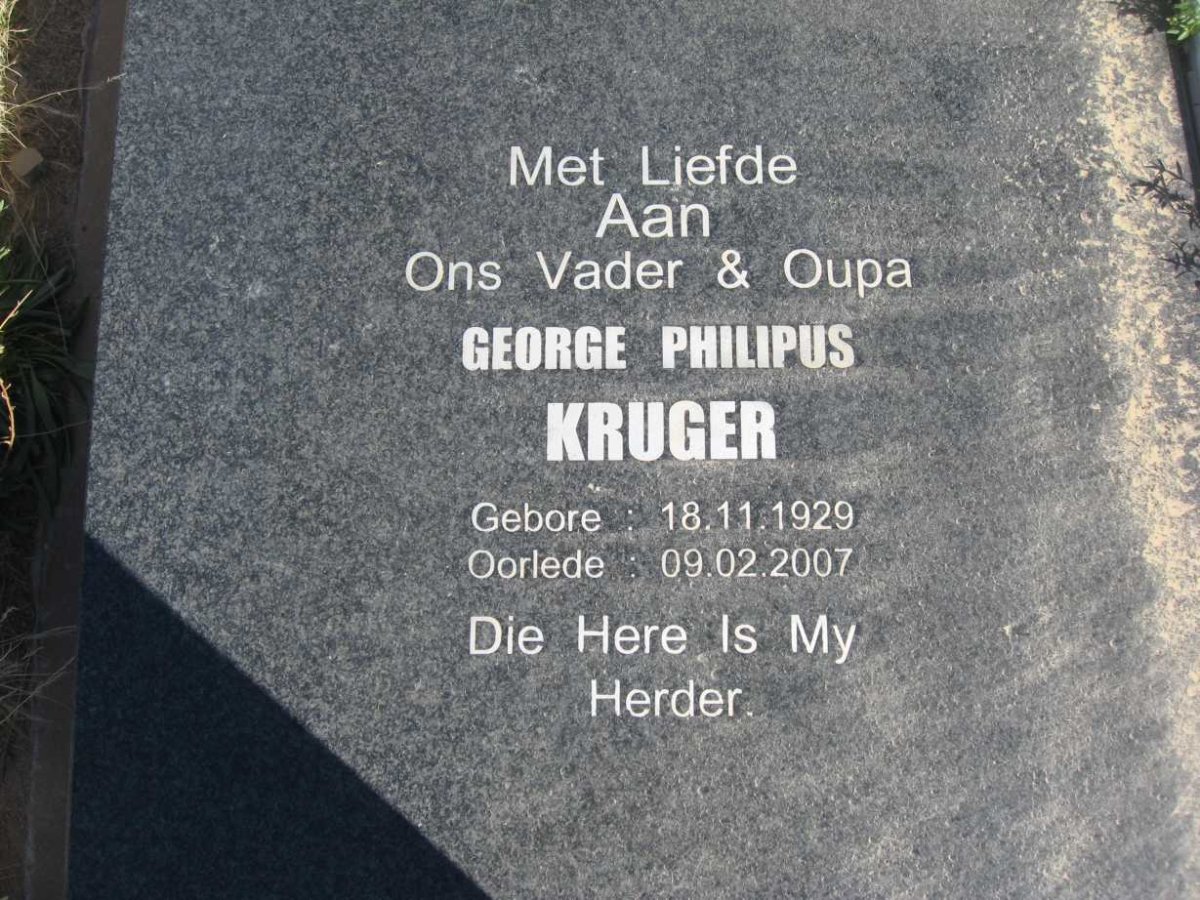 KRUGER George Philipus 1929-2007 &amp; Alletta Johanna BOTES 1932-1988