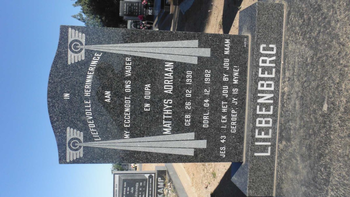 LIEBENBERG Matthys Adriaan 1930-1982