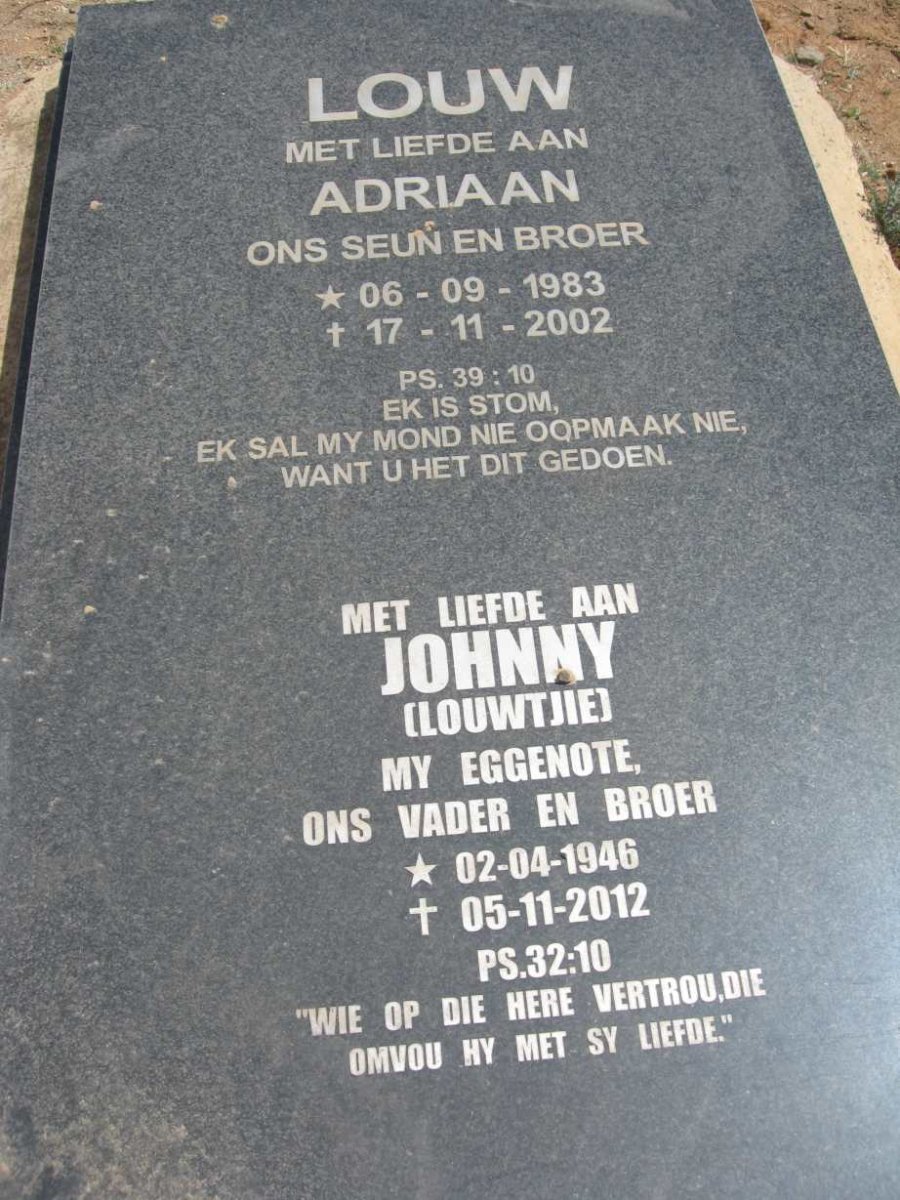 LOUW Johnny 1946-2012 :: LOUW Adriaan 1983-2002
