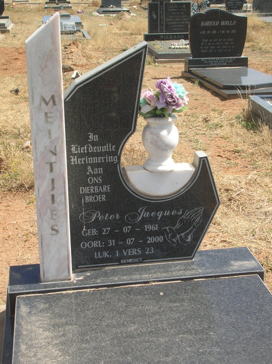 MEINTJIES Peter Jacques 1961-2000