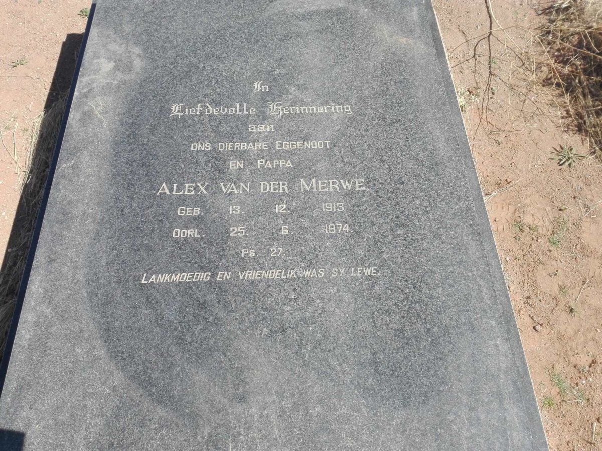 MERWE Alex, van der 1913-1974