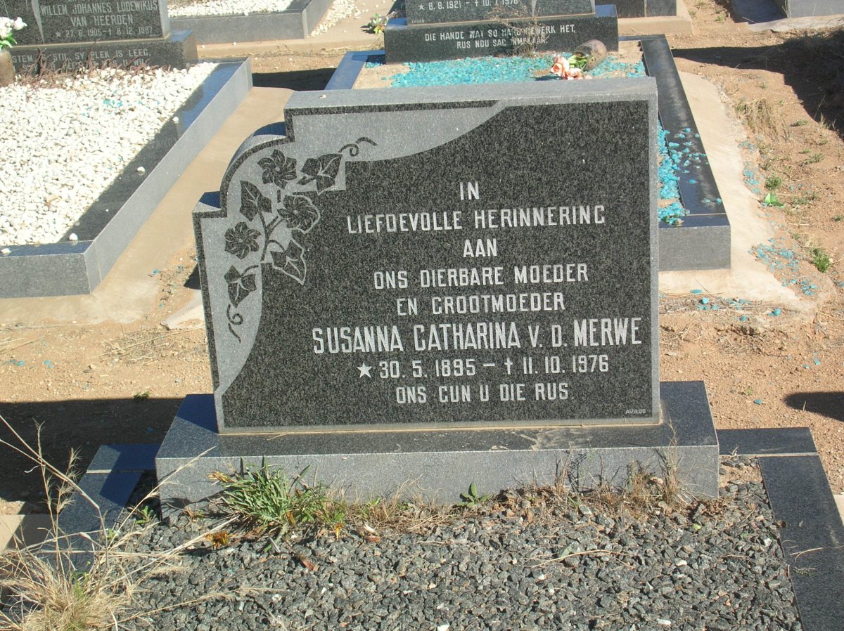 MERWE Susanna Catharina, v.d. 1895-1976