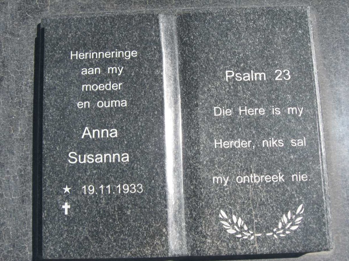 MERWE David Jacobus, van der 1924-2009 &amp; Anna Susanna 1933-