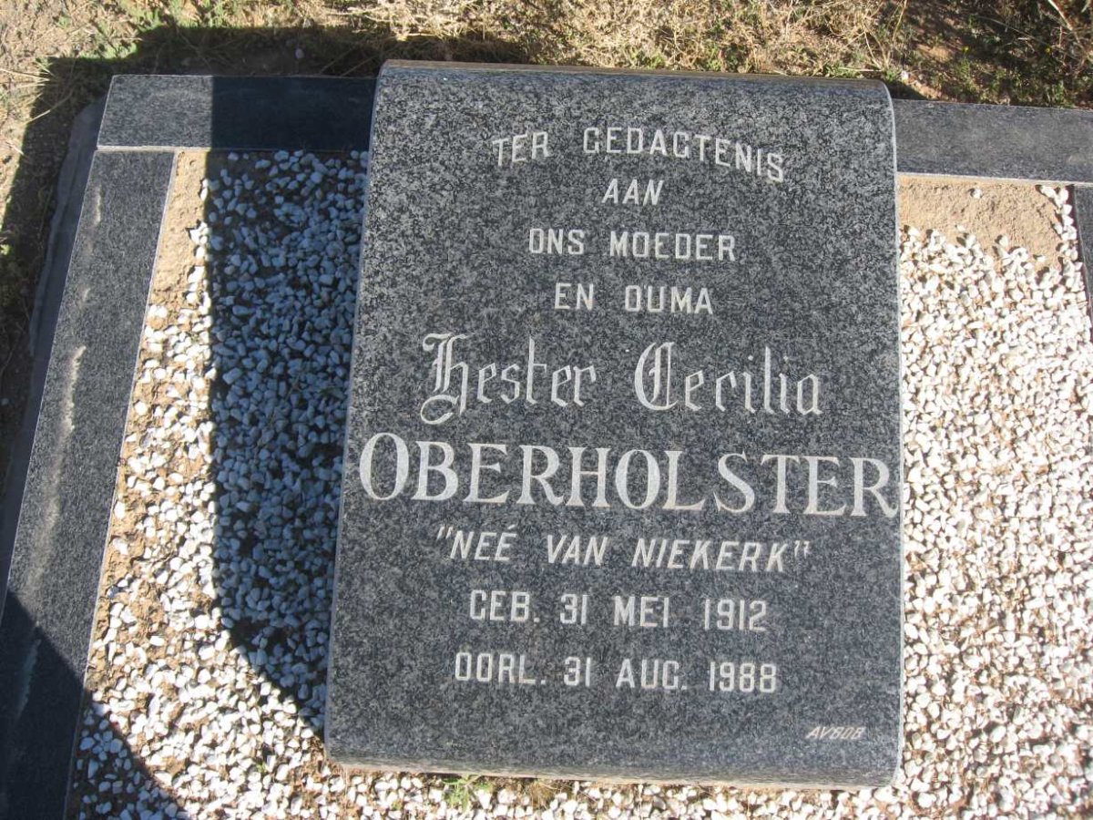 OBERHOLSTER Hester Cecilia nee VAN NIEKERK 1912-1988