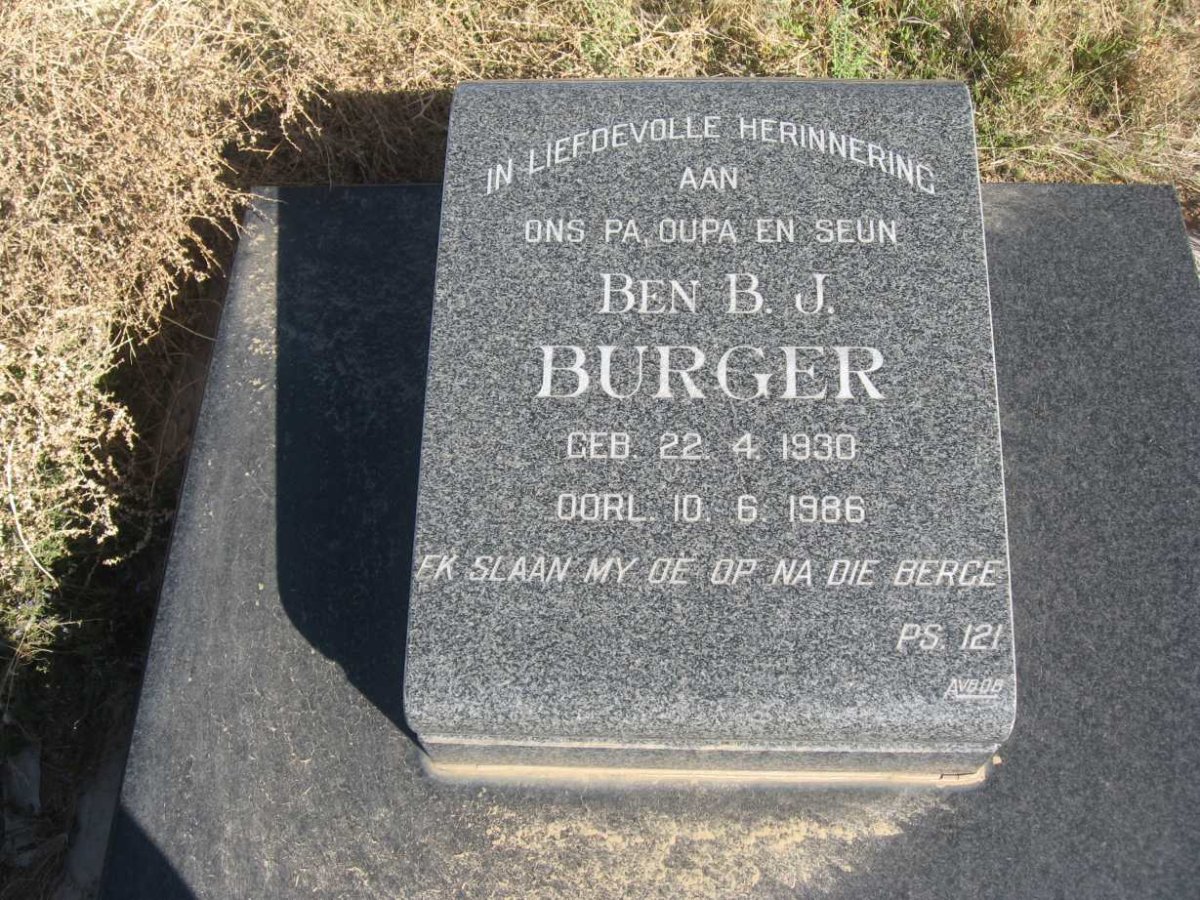 BURGER Ben B.J. 1930-1986 