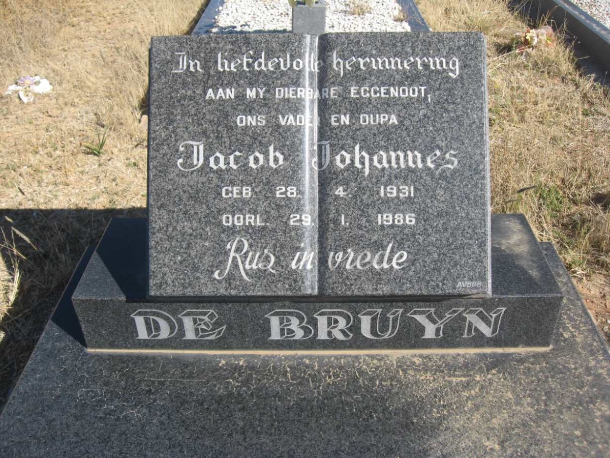 BRUYN Jacob Johannes, de 1931-1986