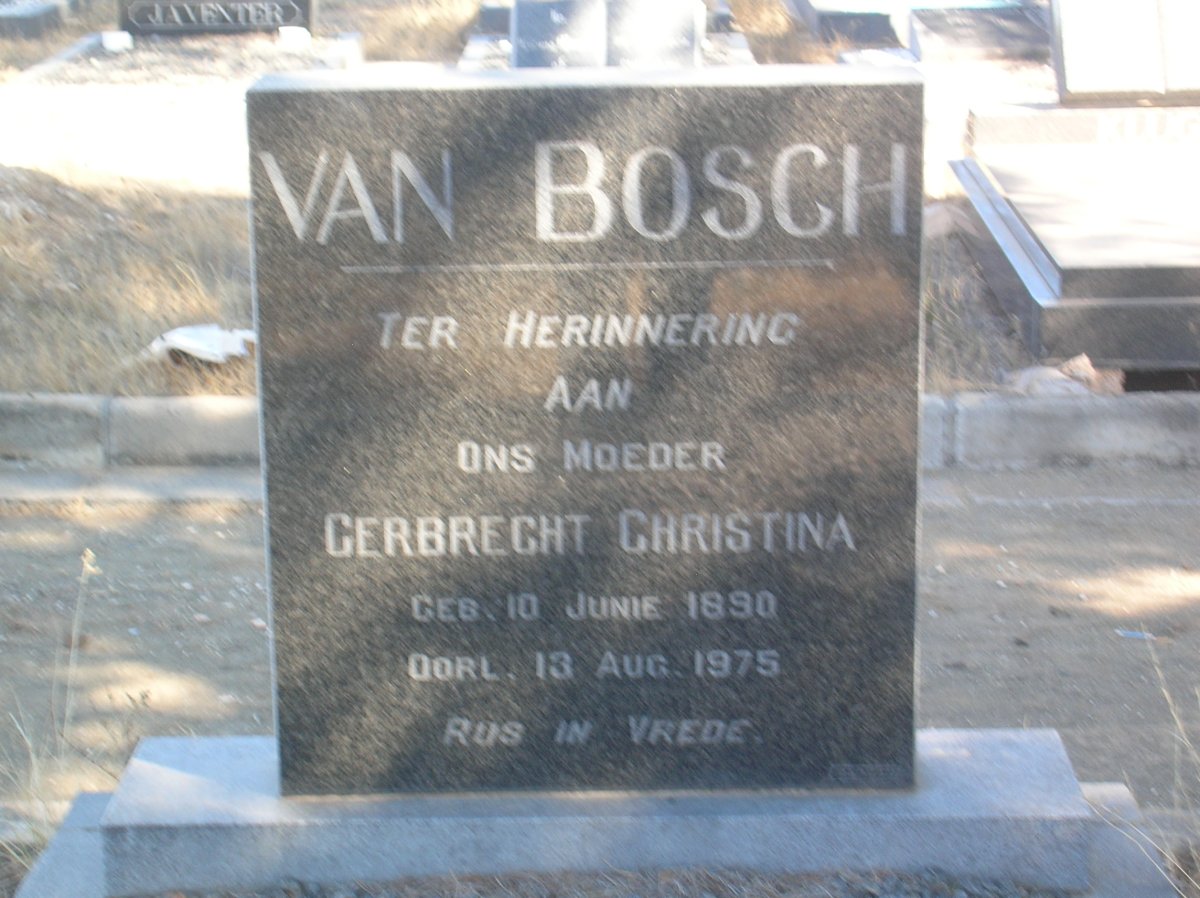 BOSCH Gerbrecht Christina, van 1890-1975