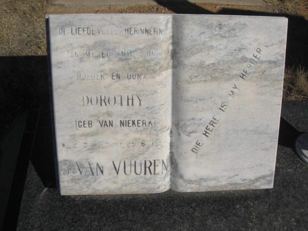 VUUREN Dorothy, J. van nee VAN NIEKERK 1929-198?