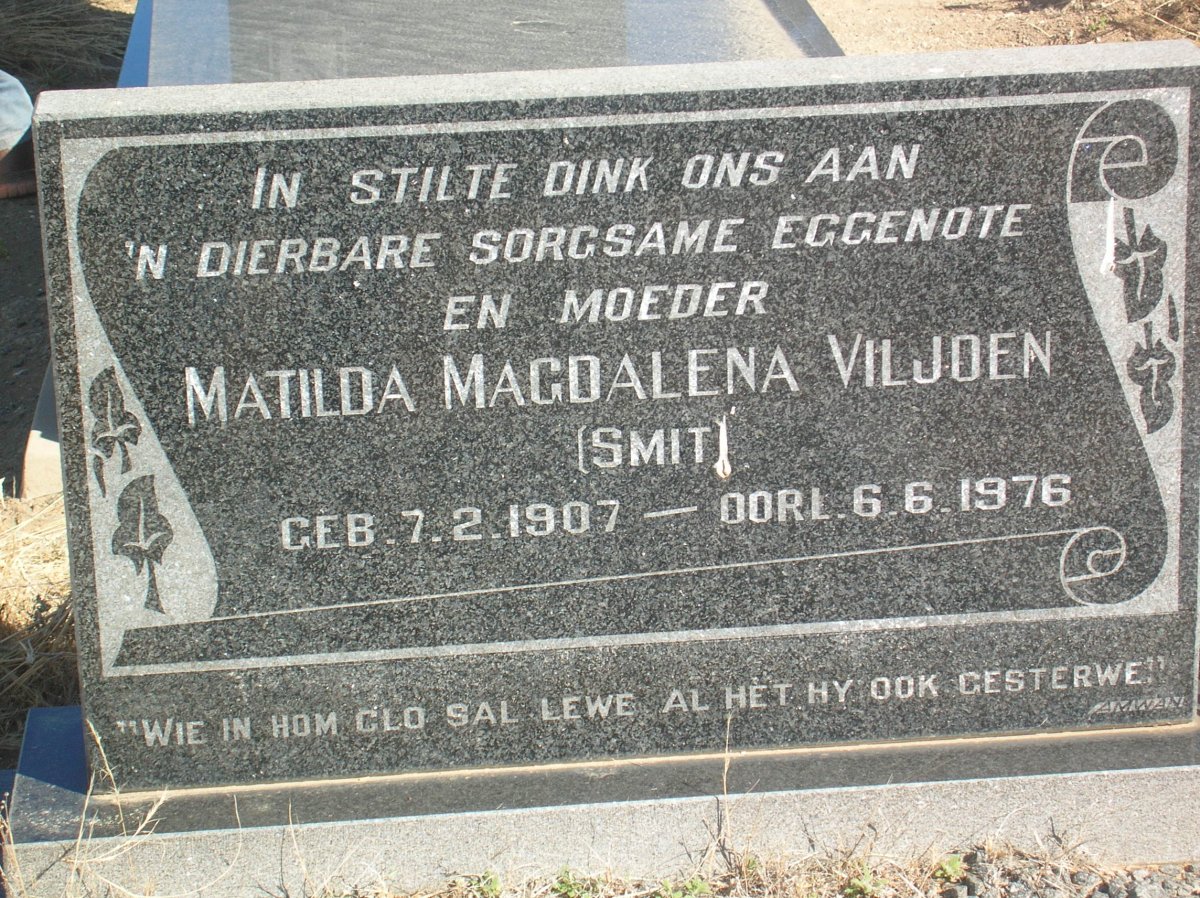 VILJOEN Matilda Magdalena nee SMIT 1907-1976