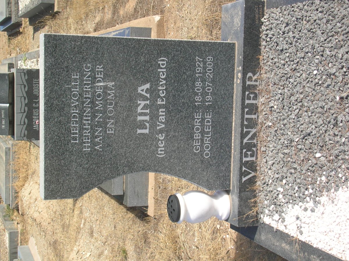 VENTER Lina nee VAN EETVELD 1927-2009