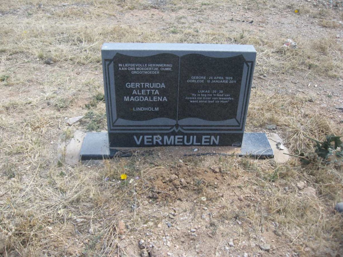 VERMEULEN Gertruida Aletta Magdalena nee LINDHOLM 1929-2011