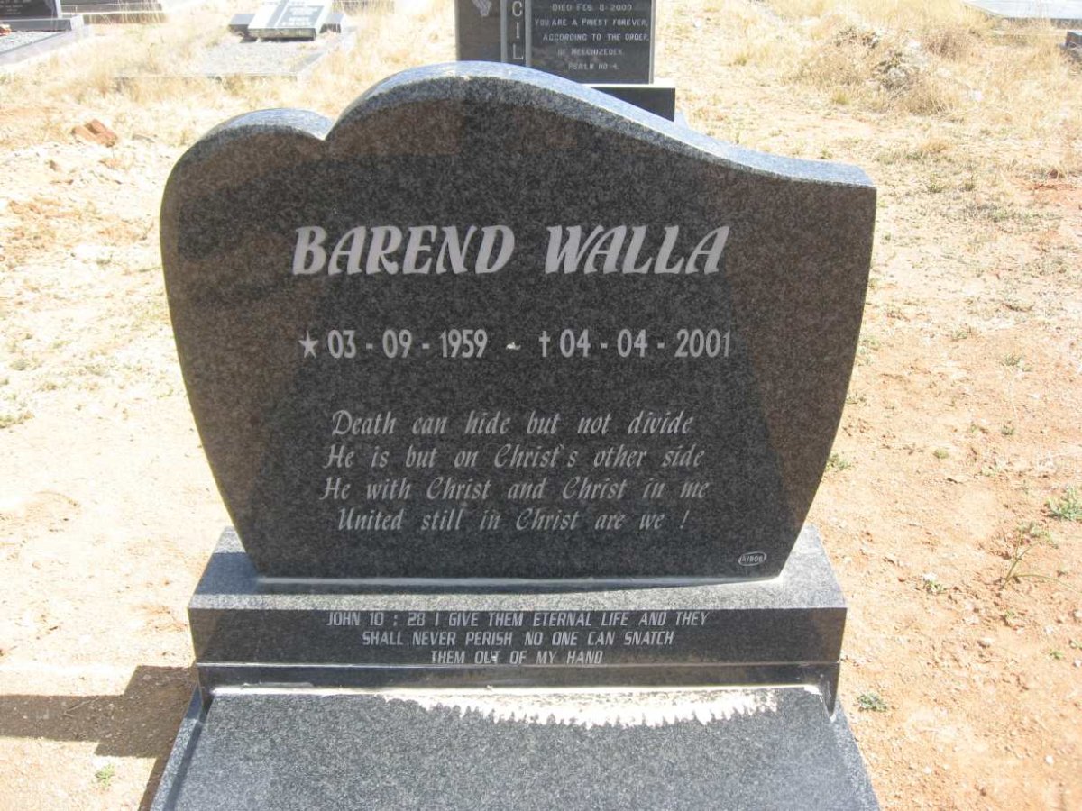 WALLA Barend 1959-2001