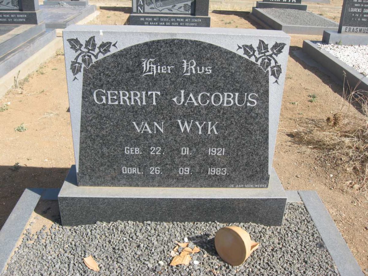 WYK Gerrit Jacobus, van 1921-1983