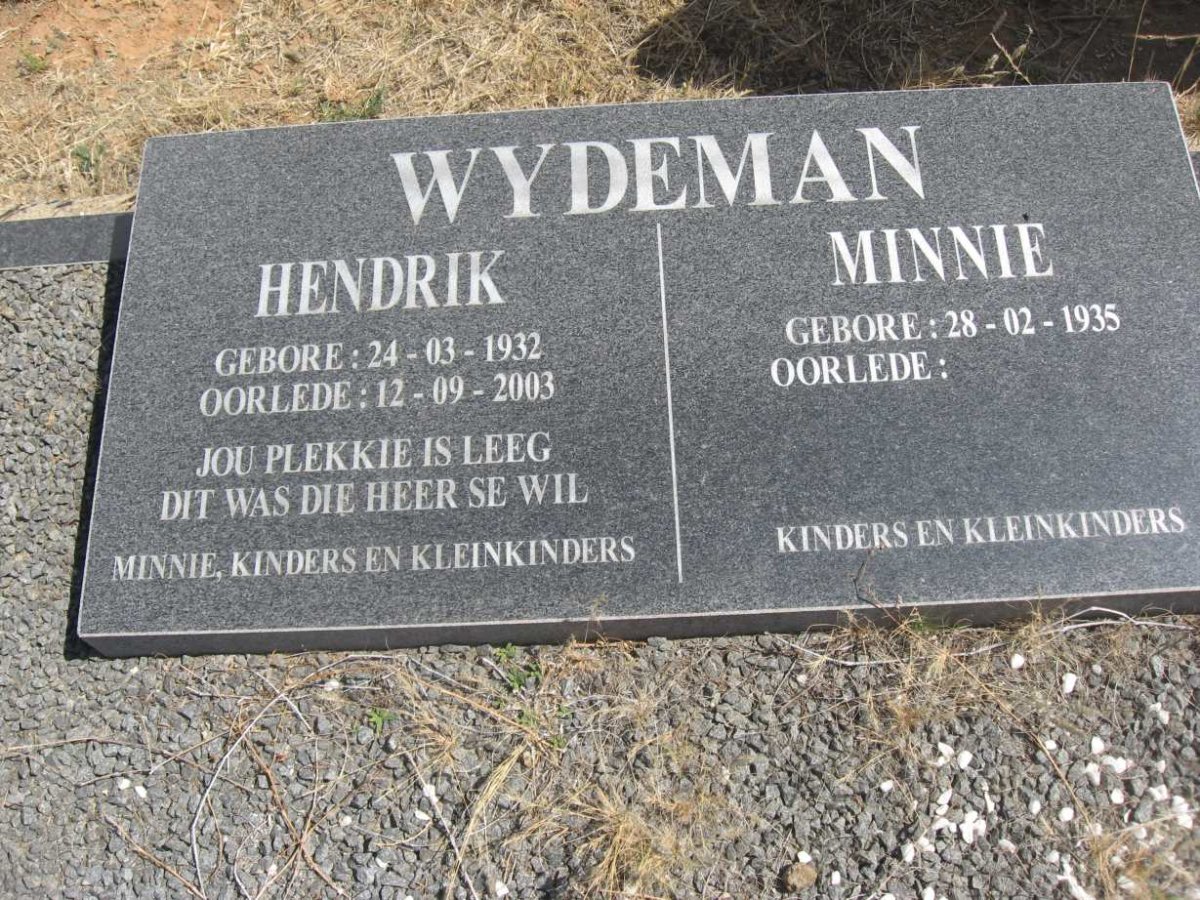 WYDEMAN Hendrik 1932-2003 &amp; Minnie 1935-
