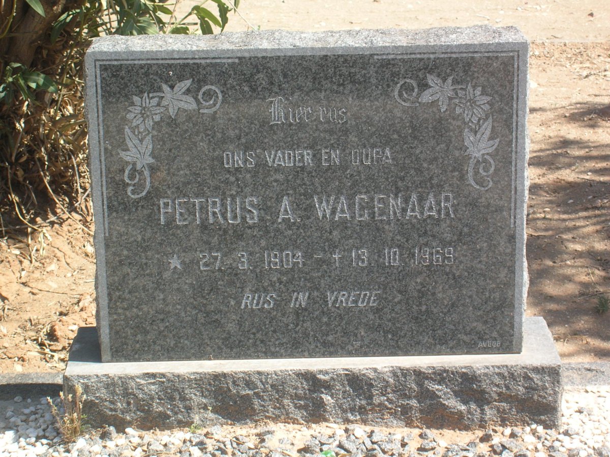 WAGENAAR Petrus A. 1904-1969 
