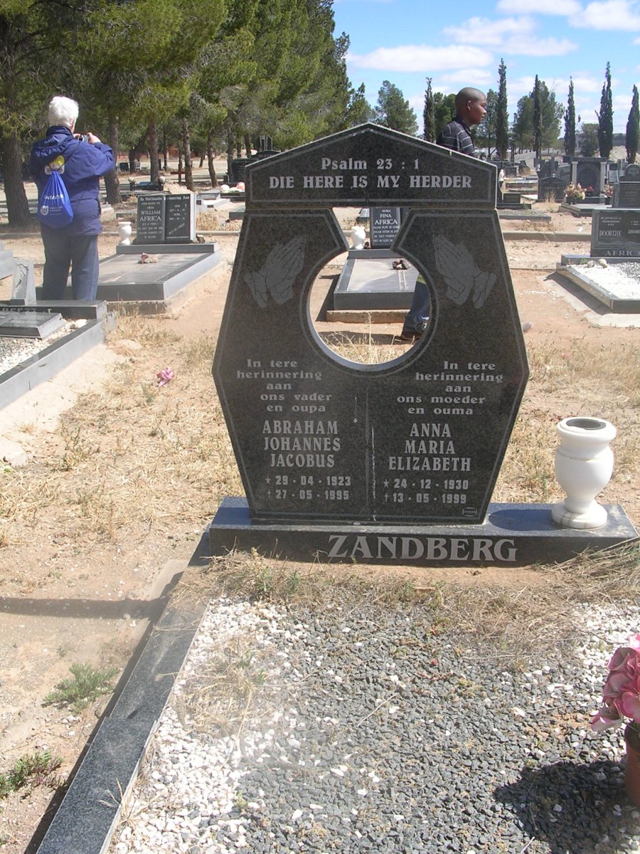 ZANDBERG Abraham Johannes Jacobus 1923-1995 &amp; Anna Maria Elizabeth 1930-1999