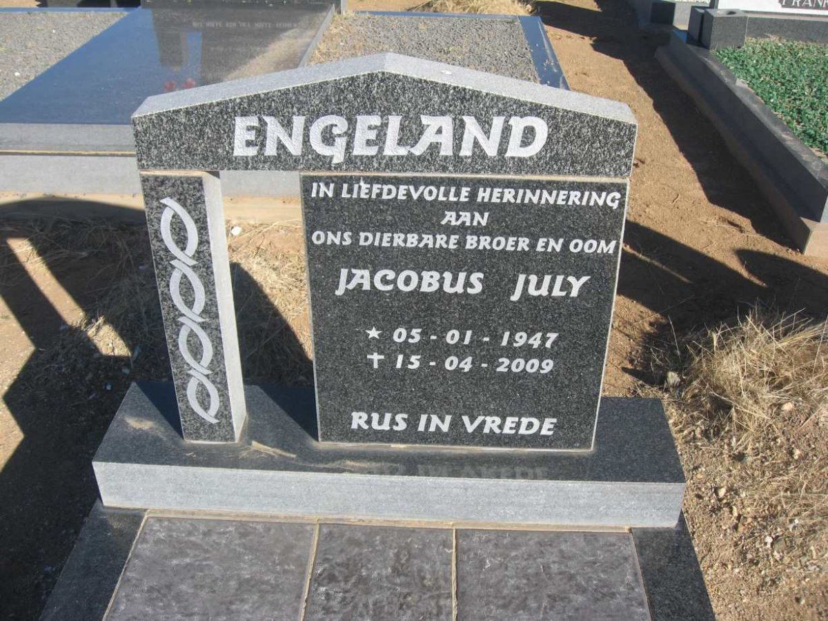 ENGELAND Jacobus July 1947-2009