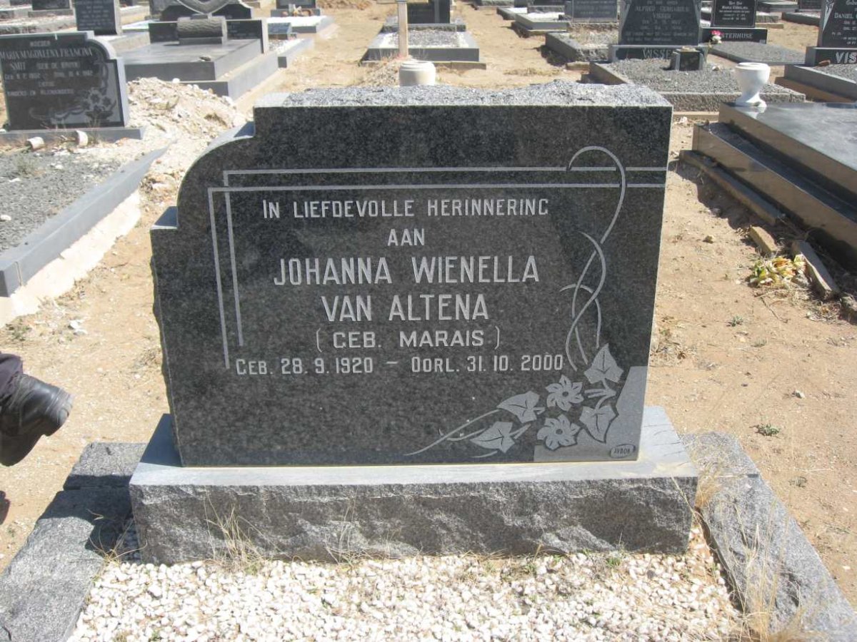 ALTENA Johanna Wienella, van nee MARAIS 1920-2000